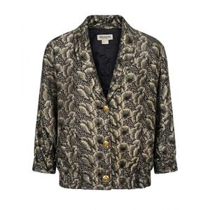 Silkworms High Fashion Vtge Gold Black Floral Brocade Blazer Jacket 2 See Note